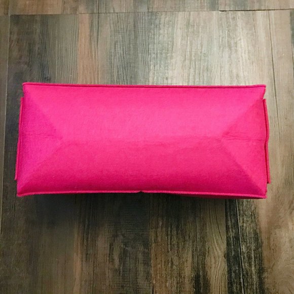 JennyKrafts Hot Pink Extra Large Organizer Felt Tote Bag with removable pouch - Picture 5 of 11